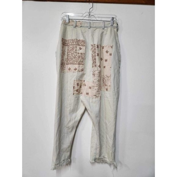 Free People North Star Patched Harem Jeans Size 26 - Picture 6 of 7